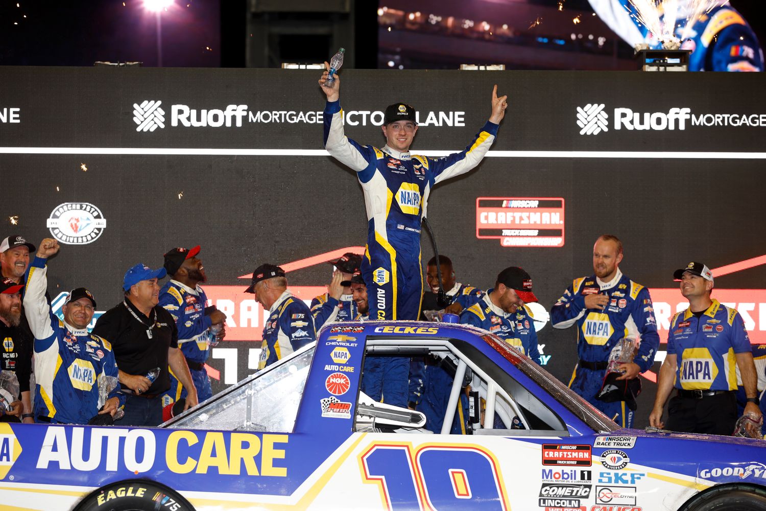 Christian Eckes may not have won the Trucks championship this season, but he did end the season on a positive note, taking Friday's season-ending race at Phoenix Raceway. (Photo by James Gilbert/Getty Images)